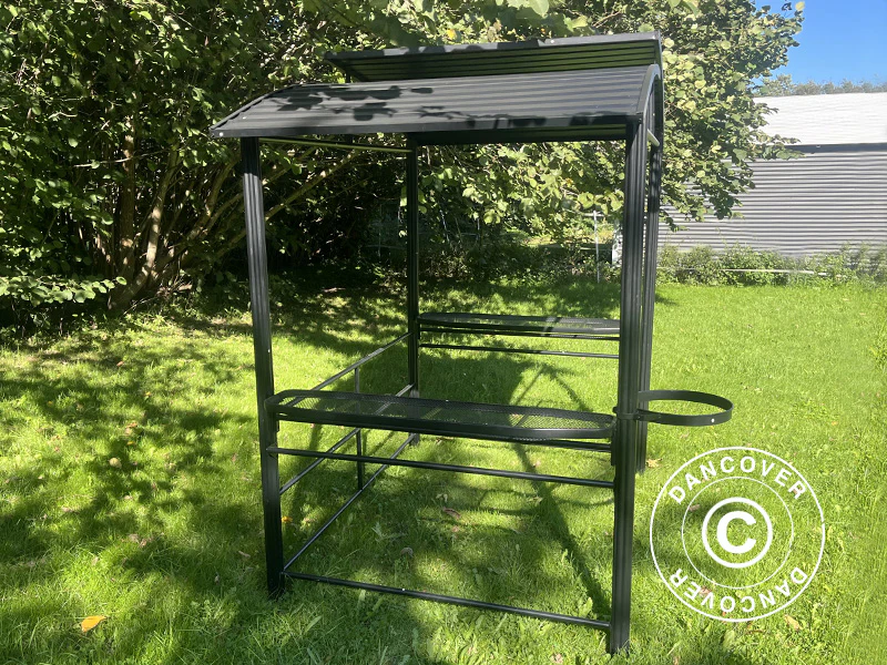 Grillpaviljong Luna, 2,4x1,5x2,3m, Svart - Image 6