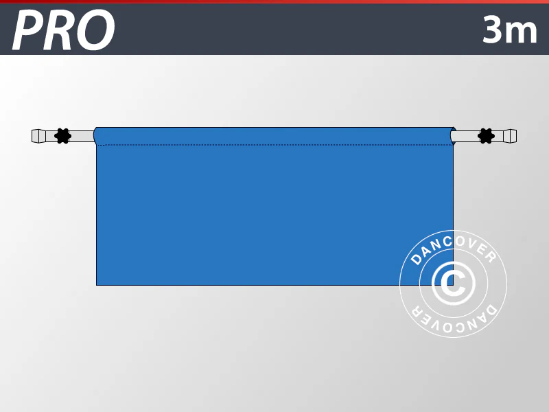 Halv sidevegg for FleXtents PRO, 3m, Blå