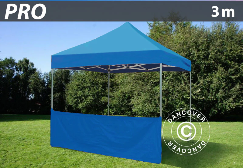Halv sidevegg for FleXtents PRO, 3m, Blå - Image 2