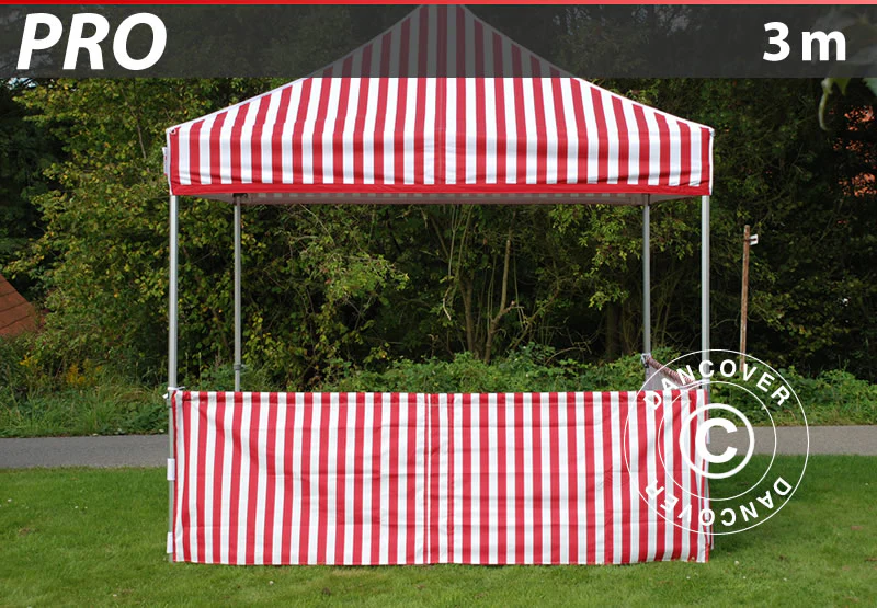 Halv sidevegg for FleXtents PRO, 3m, Stripet - Image 2