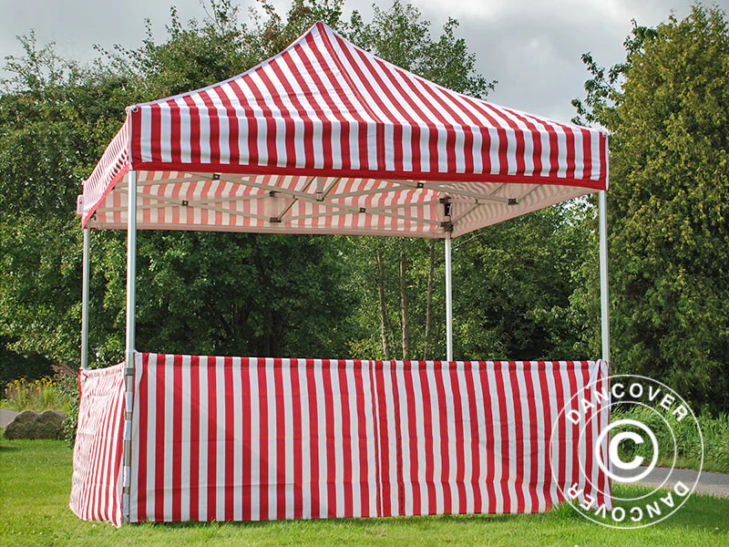 Halv sidevegg for FleXtents PRO, 3m, Stripet - Image 3