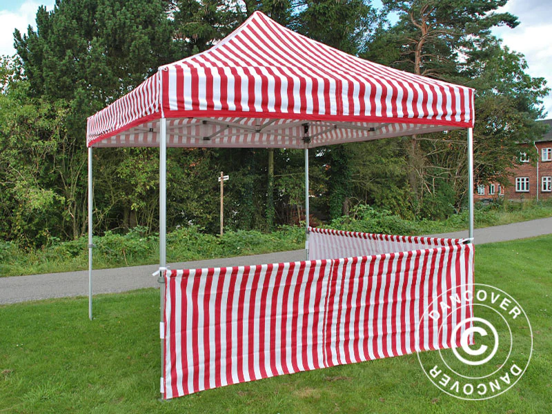 Halv sidevegg for FleXtents PRO, 3m, Stripet - Image 4