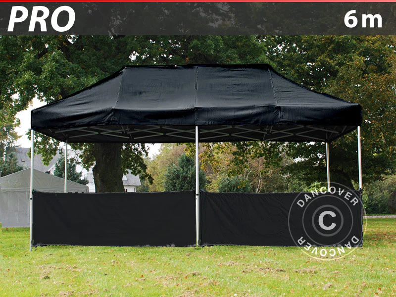 Halv sidevegg for FleXtents PRO, 6m, Svart - Image 2