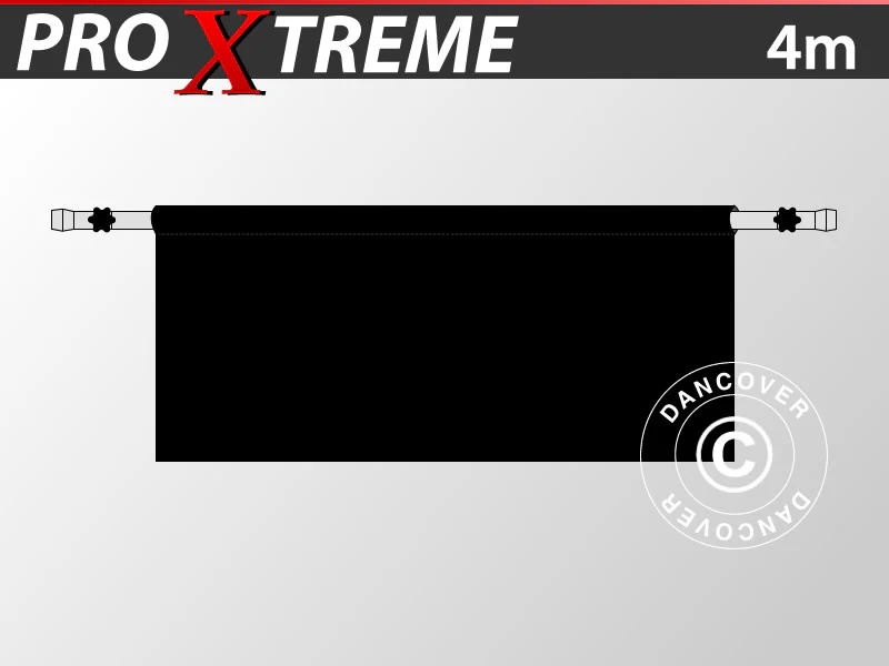 Halv sidevegg for FleXtents PRO Xtreme, 4m, Svart