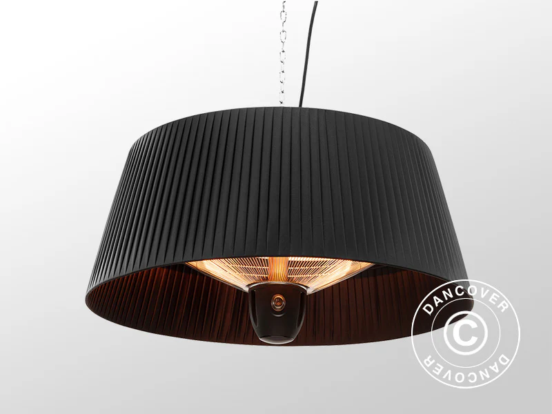 Hengende terrassevarmer med halogen IKEMA m/fjernkontroll, 1500W, Svart - Image 2