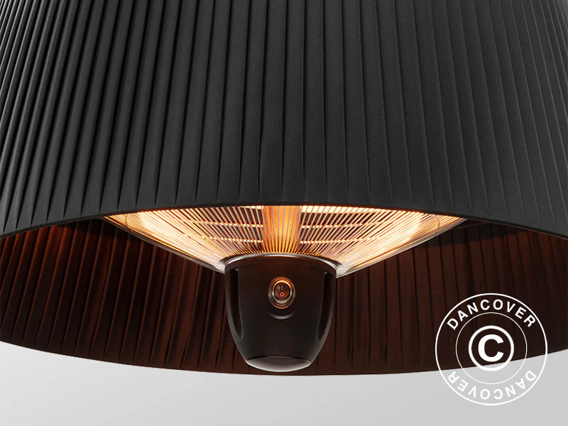 Hengende terrassevarmer med halogen IKEMA m/fjernkontroll, 1500W, Svart - Image 3