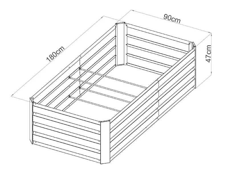 Høybed, 0,9x1,8x0,47m, 800l, Antrasitt - Image 7