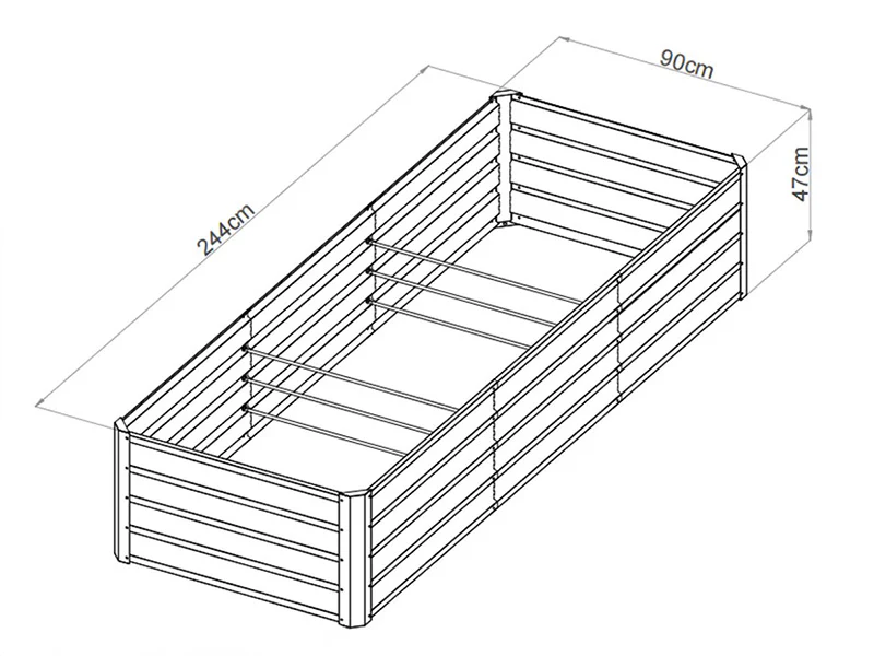 Høybed, 0,9x2,44x0,47m, 1000l, Antrasitt - Image 10