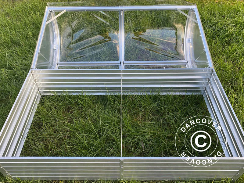 Høybed m/buet PVC-duk, 0,75x1,5x0,75m, Sølv - Image 3