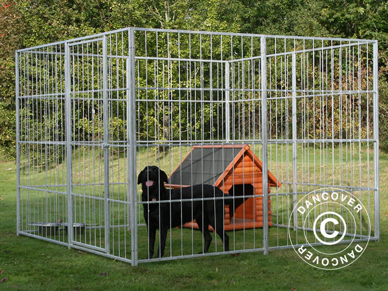 Hundegård, 2,4x2,4x1,8m, stål, 5,76m² - Image 2