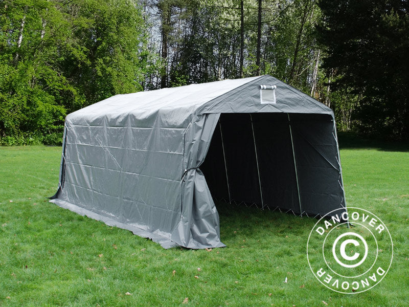 Husdyrtelt 3,3x6x2,4m, PVC, Grå - Image 4