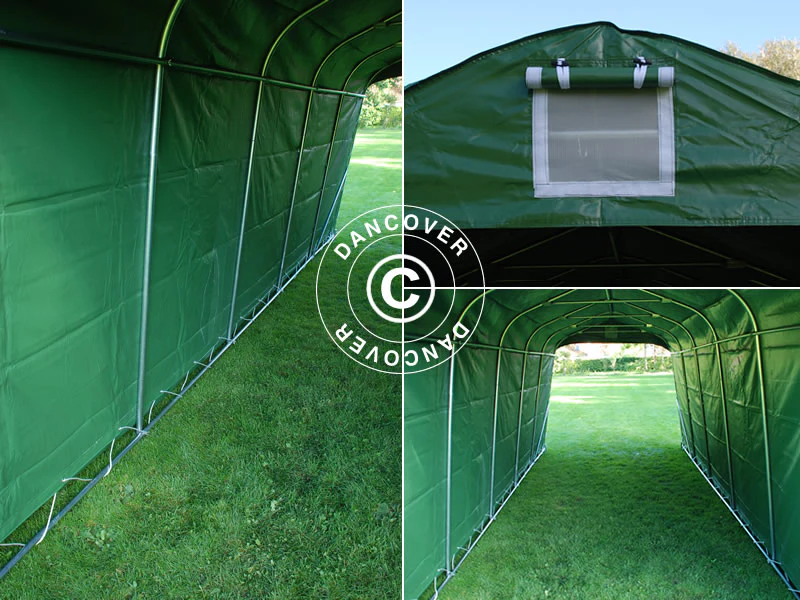 Husdyrtelt 3,3x6x2,4m, PVC, Grønn - Image 3