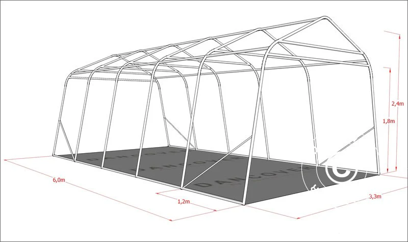 Husdyrtelt 3,3x6x2,4m, PVC, Grønn - Image 4