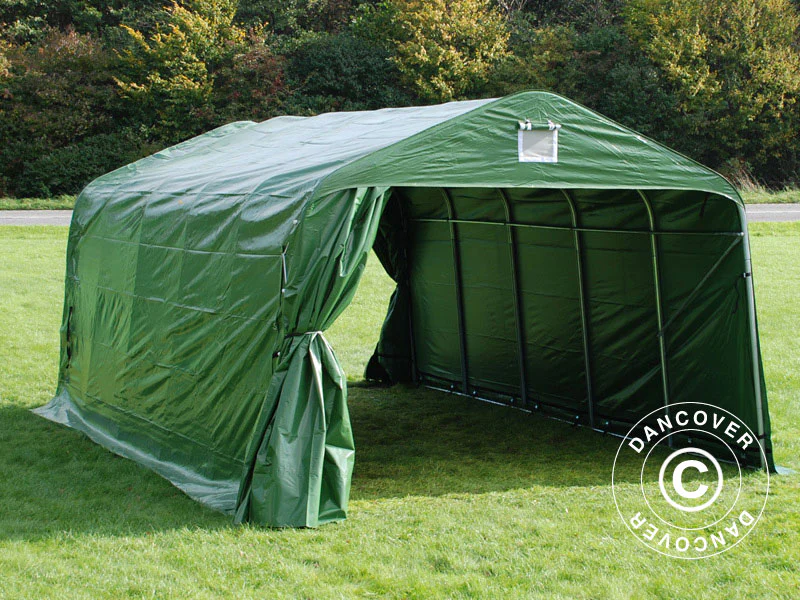 Husdyrtelt 3,6x6x2,68m, PVC, Grønn - Image 4