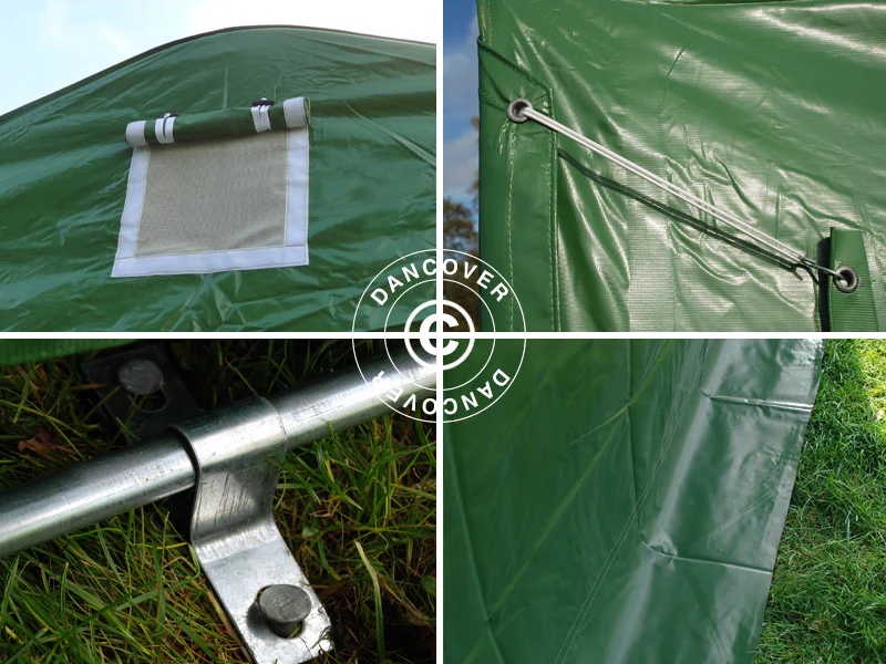 Husdyrtelt 3,6x6x2,68m, PVC, Grønn - Image 7