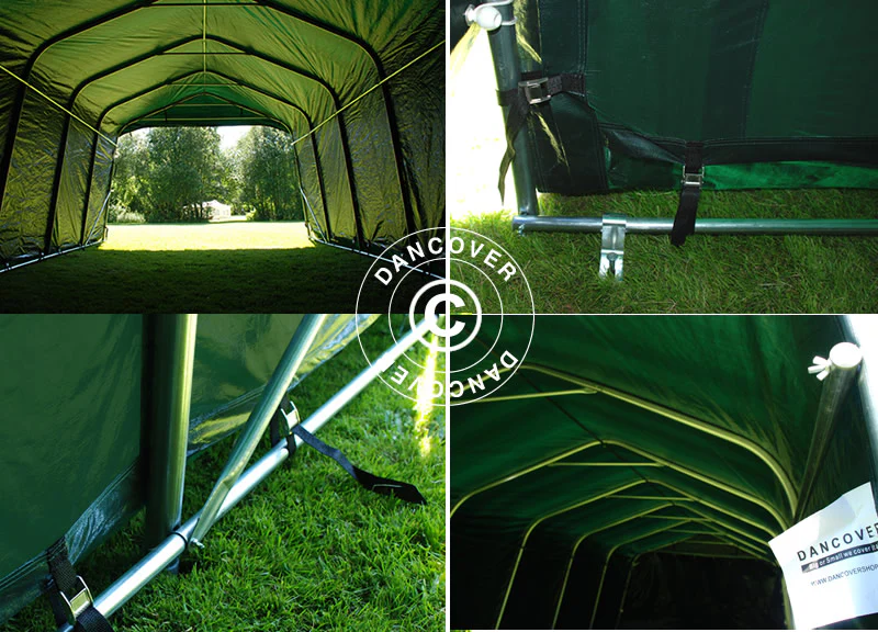 Husdyrtelt 3,6x6x2,68m, PVC, Grønn - Image 8