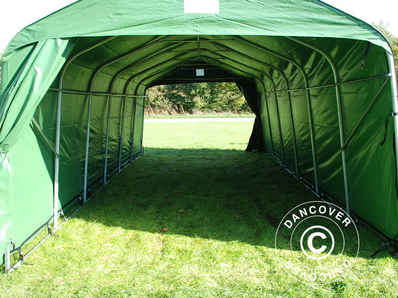 Husdyrtelt 3,6x7,2x2,68m, PVC, grønn - Image 4