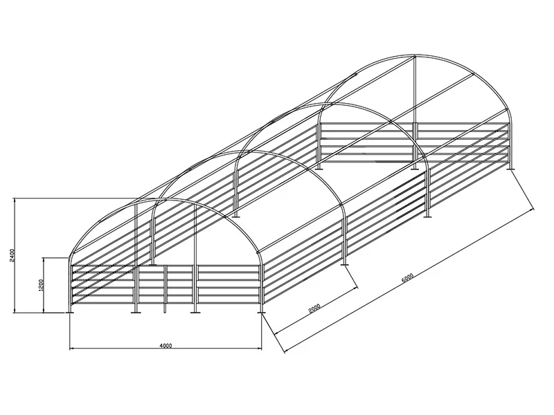 Husdyrtelt 4x6x2,4m, PVC, Grønt - Image 9