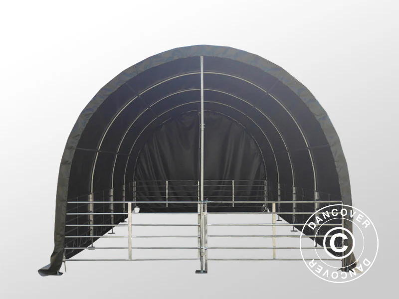 Husdyrtelt 4x8x3,15m, PVC, Grønt - Image 5