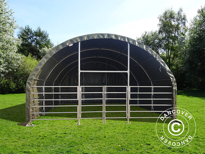Husdyrtelt 6x6x3,7m, PVC, Grønt - Image 7