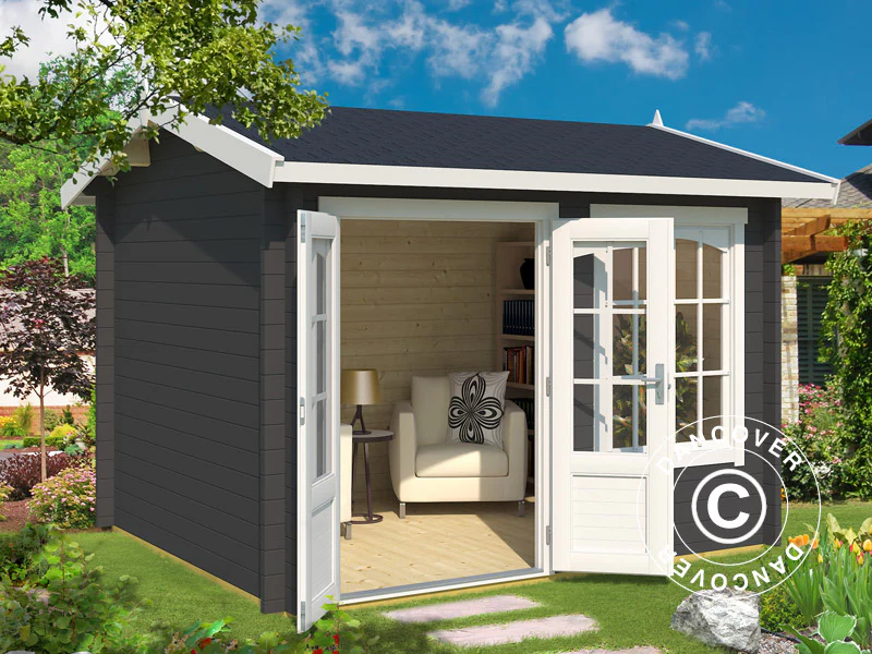 Hytte i tre, Stavanger 3x2,5x2,45m, 44mm, Mørkegrå - Image 2