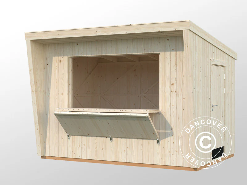 Kiosk/salgsbod i tre, 3,55x2,33x2,64m, 7,7m², Naturlig - Image 3