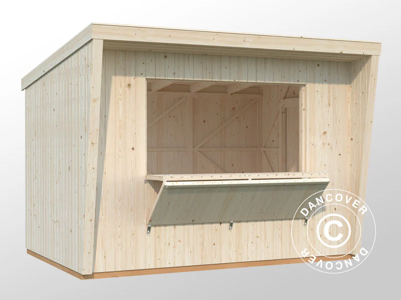 Kiosk/salgsbod i tre, 3,55x2,33x2,64m, 7,7m², Naturlig - Image 4