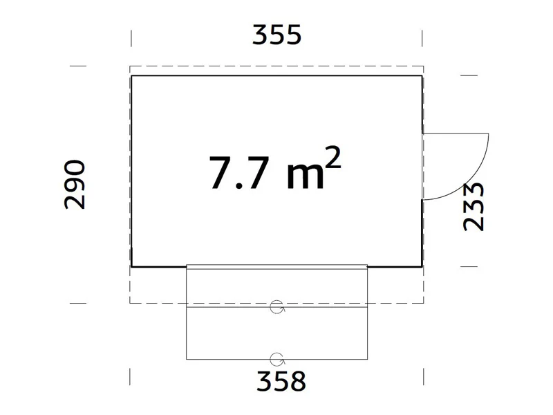 Kiosk/salgsbod i tre, 3,55x2,33x2,64m, 7,7m², Naturlig - Image 5