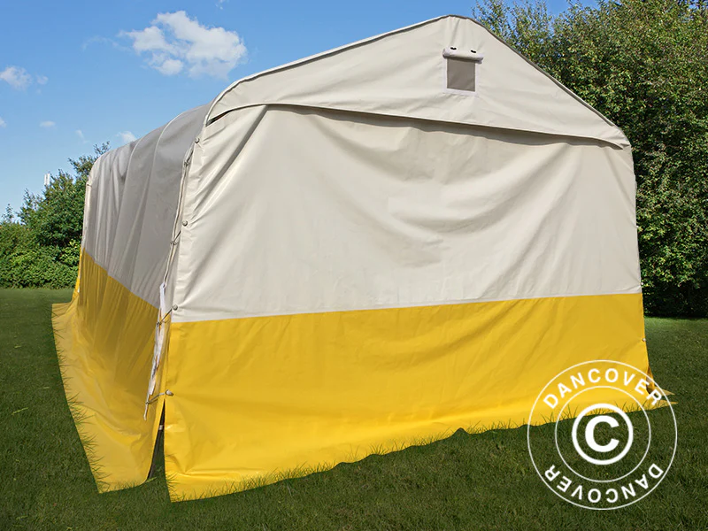 Lager- og arbeidstelt PRO 3,6x6x2,68m, PVC, hvit/gul, flammehemmende - Image 4