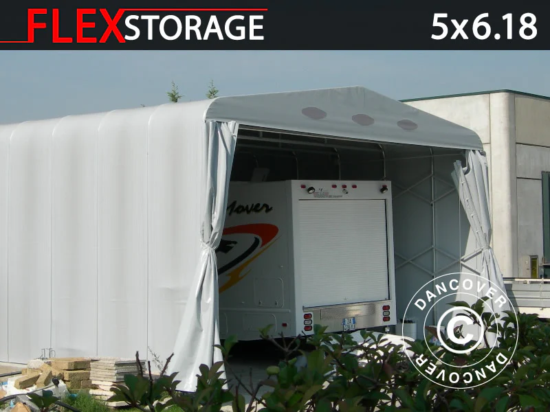 Lagertelt Maxi Box, 5x6,18x3,76m, Grå