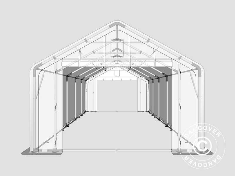 Lagertelt PRO 4x10x2x3,1m, PVC, Grå - Image 12