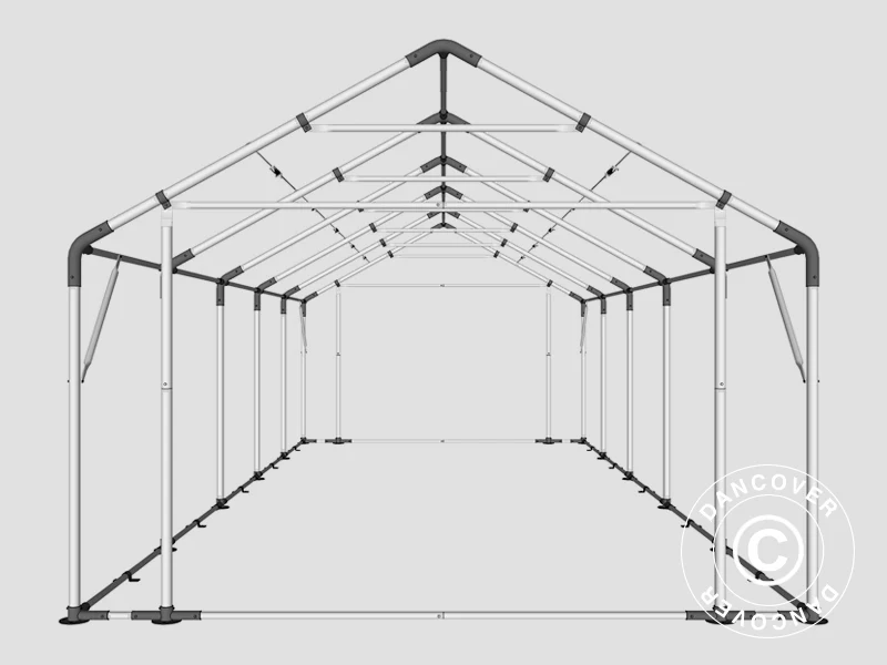 Lagertelt PRO 4x10x2x3,1m, PVC, Grå - Image 21