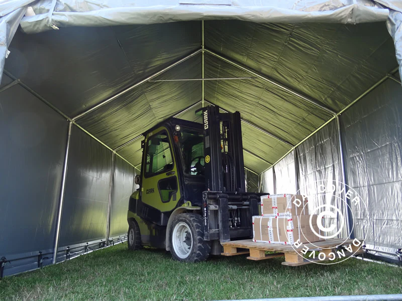 Lagertelt PRO 4x10x2x3,1m, PVC, Grå - Image 3