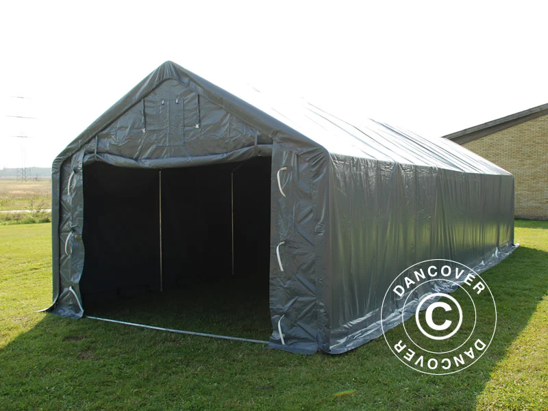 Lagertelt PRO 4x12x2x3,1m, PVC, Grå - Image 2
