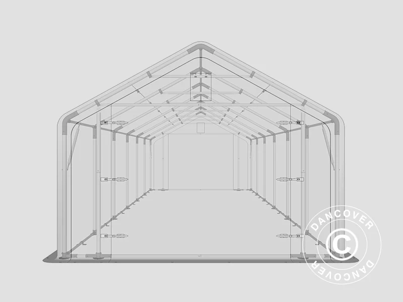 Lagertelt PRO 4x12x2x3,1m, PVC, Grå - Image 28