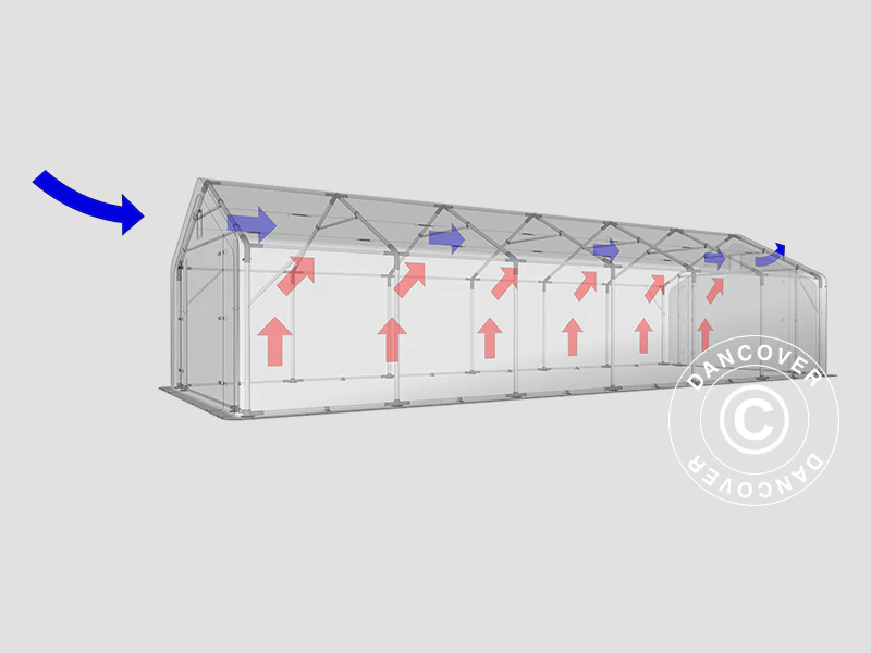 Lagertelt PRO 4x12x2x3,1m, PVC, Grå - Image 29