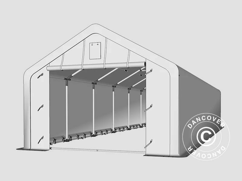 Lagertelt PRO 4x12x2x3,1m, PVC, Grå - Image 32
