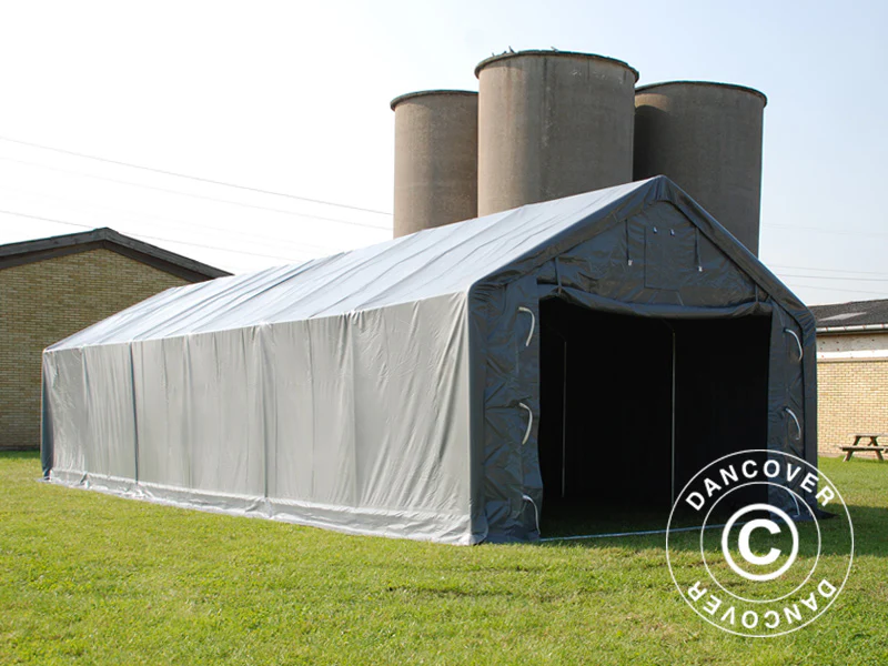 Lagertelt PRO 4x12x2x3,1m, PVC, Grå - Image 4