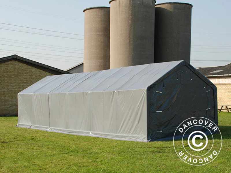 Lagertelt PRO 4x12x2x3,1m, PVC, Grå - Image 8