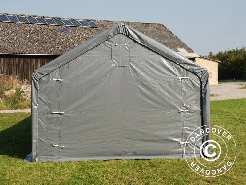 Lagertelt PRO 4x12x2x3,1m, PVC, Grå - Image 9