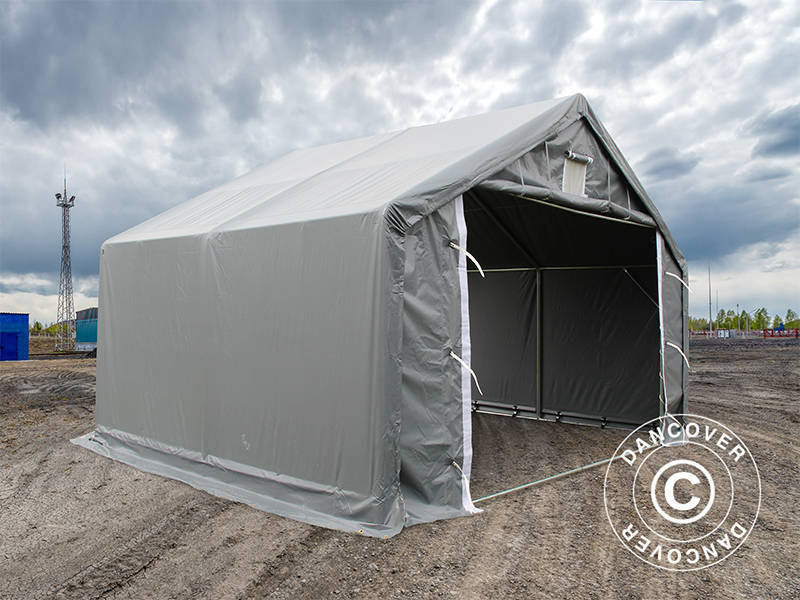 Lagertelt PRO 4x4x2x3,1m, PVC, Grå - Image 10
