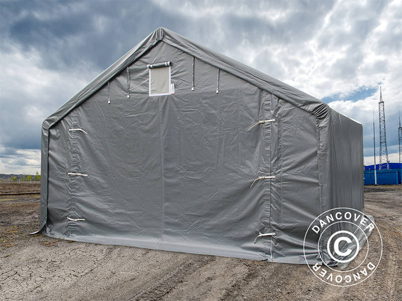 Lagertelt PRO 4x4x2x3,1m, PVC, Grå - Image 11