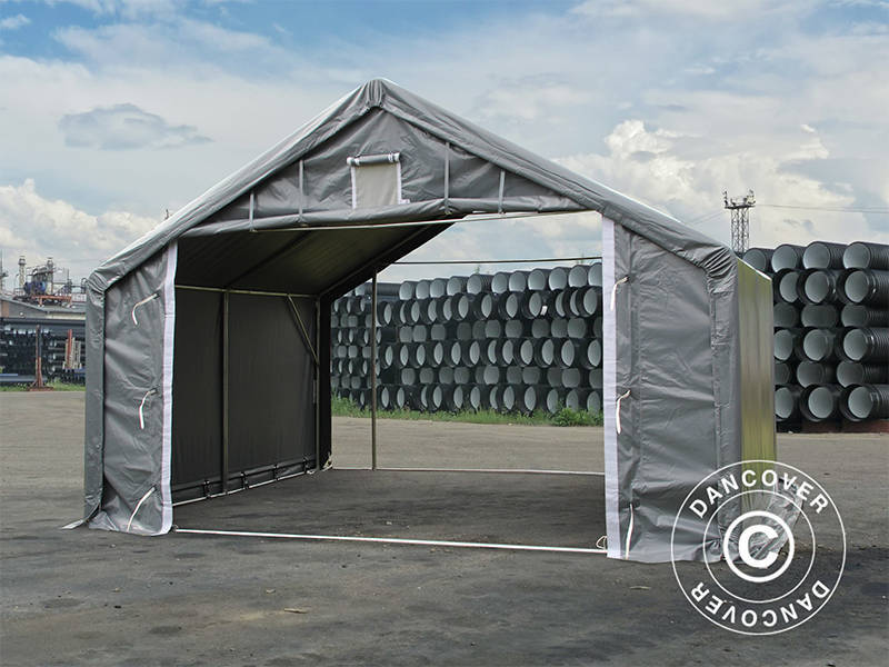 Lagertelt PRO 4x4x2x3,1m, PVC, Grå - Image 4