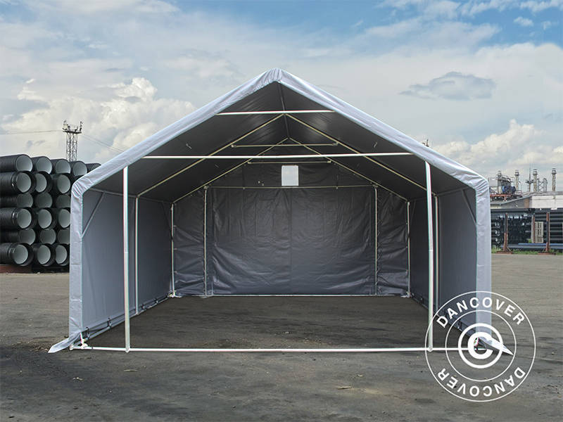 Lagertelt PRO 4x4x2x3,1m, PVC, Grå - Image 5
