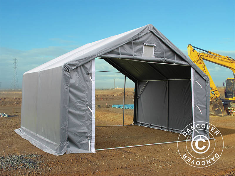Lagertelt PRO 4x4x2x3,1m, PVC, Grå - Image 6
