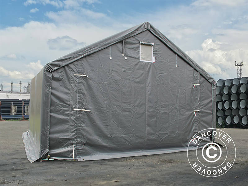 Lagertelt PRO 4x4x2x3,1m, PVC, Grå - Image 7