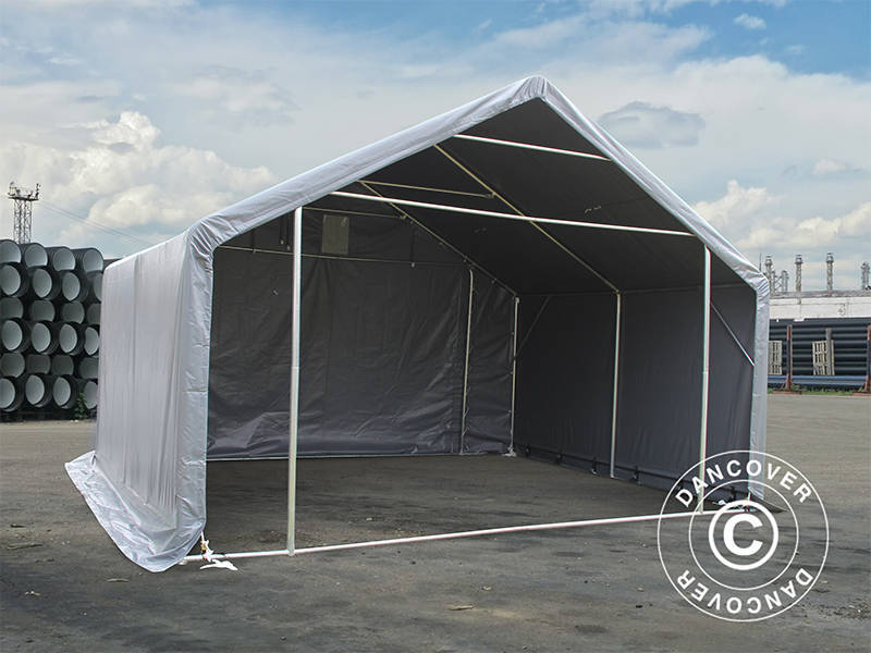 Lagertelt PRO 4x4x2x3,1m, PVC, Grå - Image 8