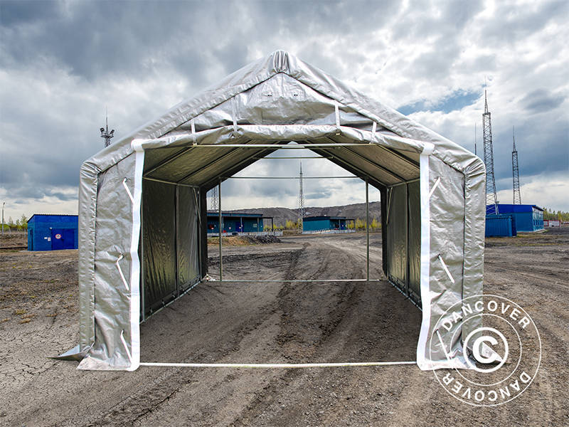 Lagertelt PRO 4x6x2x3,1m, PE, Grå - Image 12