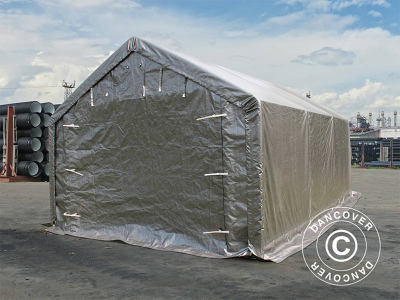 Lagertelt PRO 4x6x2x3,1m, PE, Grå - Image 8