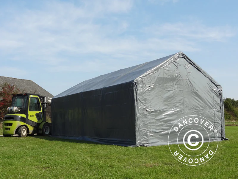 Lagertelt PRO 4x8x2x3,1m, PVC, Grå - Image 13